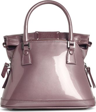 Maison Margiela Micro 5 Ac Classique paarse leren tas