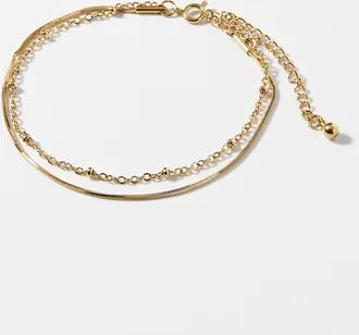 Simons Womens Golden double-chain bracelet
