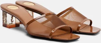 Saint Laurent Mules Sip de malla con piel