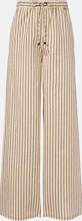 Max Mara Striped cotton and silk wide-leg pants