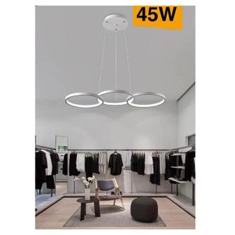 Trade Shop Trade Shop Traesio - Trade Shop - Lampadario Moderno A Sospensione Led 3 Cerchi 45watt Luce 3000k 4000k 6500k B63b