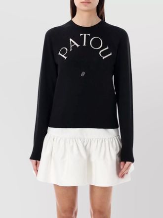 Patou jacquard knit long sleeve sweater