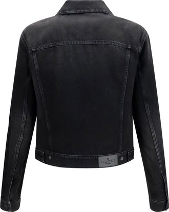Gucci Mens Denim Jacket Black Cotton