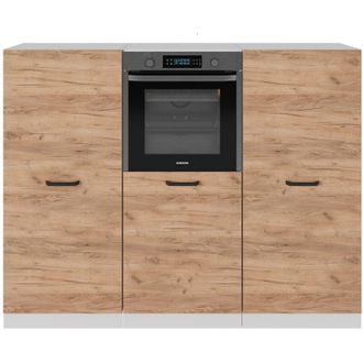 Vicco Bloque De Cocina R-line, Oro Potencia Roble/blanco, 180 Cm Sin Encimera