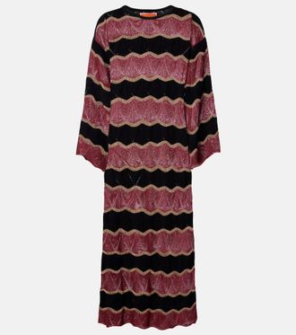 La DoubleJ Hang Ten cotton-blend lame kaftan