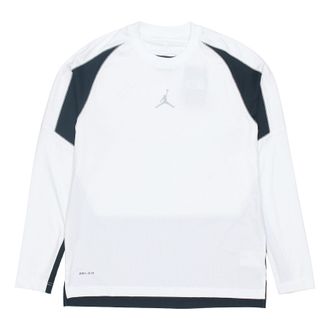 Air Jordan Jumpman Colorblock Quick Dry Round Neck Long Sleeves White CV2352-100