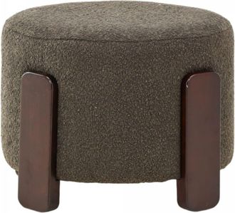 Venture Design Puf redondo de tela rizada ø52,5cm - Gris oscuro