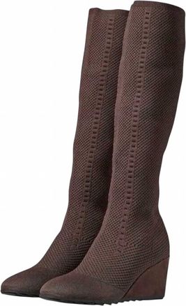 Eileen Fisher Womens Kasana Stretchknit Pull On Boots In Brown