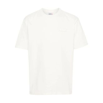 Autry Witte Katoenen T-shirt met Ronde Hals - Heren - Tops - Wit - Maat: S Katoen