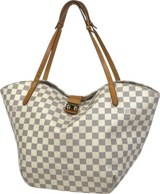 Louis Vuitton White Damier Azur Shoulder Bag Tote Bag (Pre-Owned)