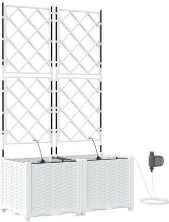 vidaXL Jardineras Blanco 80 X 40 X 142 Cm Acero Vidaxl