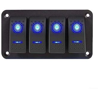 OEM Panel De Interruptores Basculantes, Panel De Modificaci&oacute;n Para Yates, 12v-24v Cc, Panel De Aluminio Para Coche, Autocaravana (4 Bits) - Crezuo