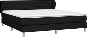 vidaXL Vidaxl - Cama Box Spring Con Colch&oacute;n Tela Negro 180x200 Cm