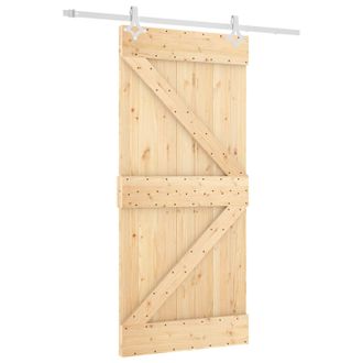 vidaXL Puerta Corredera 95 X 210 Cm Natural Y Blanco Vidaxl