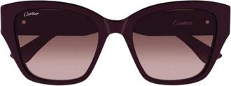 Cartier Cat Eye Zonnebril - Dames - Zonnebrillen - Rood - 53 MM - Accessoires