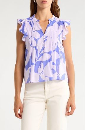Sugarlips Tracy Ruffle Pleated CottonTop in Lavender at Nordstrom, Size X-Large