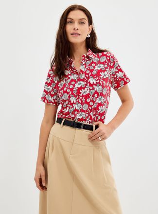 Contemporaine Womens Patterned stretch jersey Polo Shirt shirt