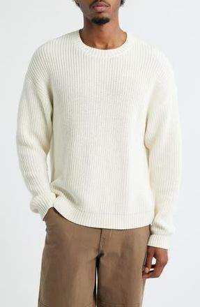 BP. Oversize Cotton Crewneck Sweater in Ivory Egret at Nordstrom Rack, Size Medium