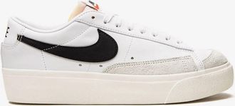 Nike Womens Blazer Low Platform Sneakers In White/ Black
