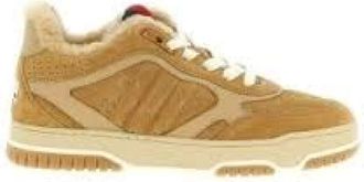 Gucci Schoenen, Dames, Bruin, 40 EU, Wol, Re-Web Sneaker