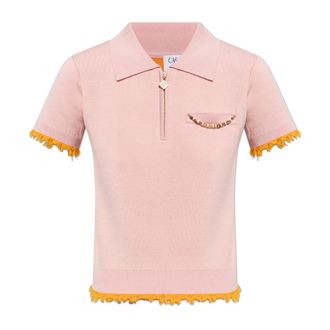 Casablanca Polo Shirts, female, Pink, Size: XS Double Face Polo Shirt