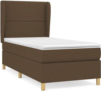 vidaXL Vidaxl - Cama Box Spring Con Colch&oacute;n Tela Marr&oacute;n Oscuro 80x200 Cm