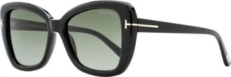 Tom Ford Womens Maeve Butterfly Sunglasses TF1008 01B Black 55mm