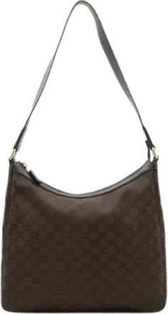 Gucci Pre-owned Shoulder Bags, female, Brown, Size: ONE SIZE Pre-owned Nylon Shoulder Bag