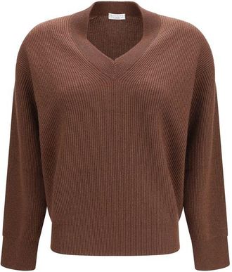 Brunello Cucinelli Brown Cashmere Womens Sweater
