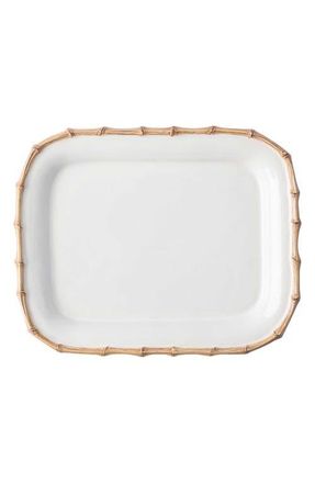 Juliska Bamboo Ceramic Rectangular Platter in Bamboo/Natural at Nordstrom
