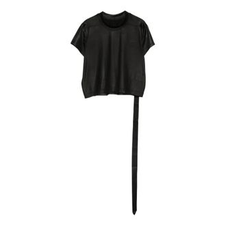 Rick Owens Sleeveless Tops, female, Black, Size: M Cropped T-shirt