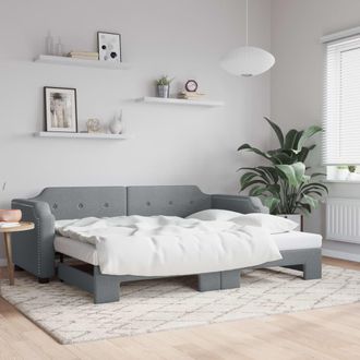 vidaXL Sof&aacute; Cama Nido Tela Gris Claro 100x200 Cm Vidaxl