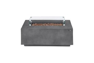 Tower Magna Gas Fire Pit, Rectangular, Smokeless Flame, Magnesium Oxide in Grey