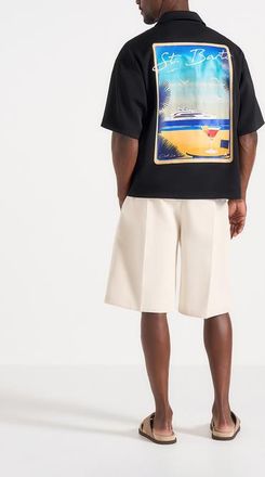 Mani&egrave;re De Voir St. Barts Relaxed Fit Shirt in Black at Nordstrom, Size Xx-Large