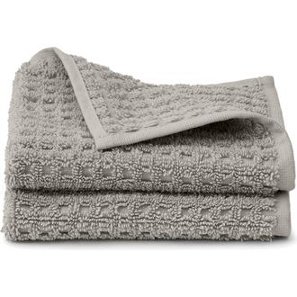 Boll & Branch Set of 2 Waffle Organic Cotton Washcloths in Pewter at Nordstrom
