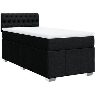 vidaXL Cama Box Spring Con Colch&oacute;n Tela Negro 80x200 Cm Vidaxl