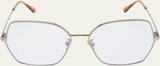 Tom Ford Blue Blocking Two-Tone Metal Butterly Glasses