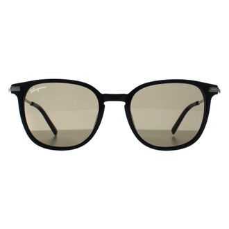 Ferragamo Round Mens Black Green Grey SF1015S - One Size