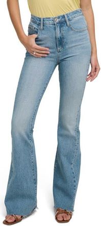 Favorite Daughter The Valentina Shortie Frayed High Waist Flare Jeans in Tulum at Nordstrom, Size 29