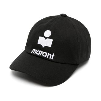 Isabel Marant Embroidered Logo Cap Black/Ecru - female - Isabel Marant - Hats & Caps - Black - 57 CM - Accessories