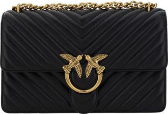 Pinko Black Calf Leather Bos Taurus Shoulder Womens Bag