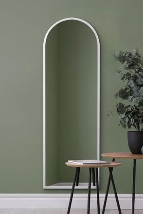 MirrorOutlet White Framed Arched Window Leaner/Wall Mirror 63 X 21 (160x53M) | Size: 1 Pack