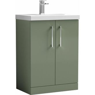 Nuie Nuie - Arno Floor Standing 2-Door Vanity Unit with Basin-1 600mm Wide - Satin Green