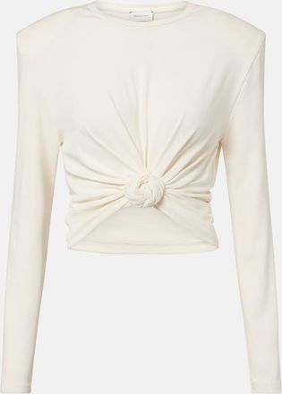 Magda Butrym Cropped cotton-blend jersey top