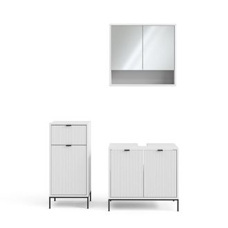 Vicco Conjunto De Muebles De Ba&ntilde;o Eliza, Blanco, 3 Piezas, Con Armario Midi