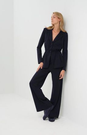 Anatomie Mita Comfortable Travel Pull On Wide Leg Pant in Navy at Nordstrom, Size X-Large