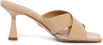 Michael Kors Clara Mule Sandaal - Dames - Muiltjes - Beige - 36 EU - Leer - Schoenen