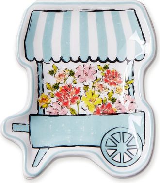 Tag Flower Cart Trinket Dish Multi Earthenware Spring in Blue at Nordstrom