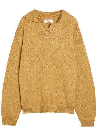 Cherry Los Angeles 5 Star Logo-intarsia Cotton Jumper - Tan - XL