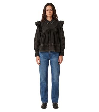 Ganni Black Regular Solid Top
